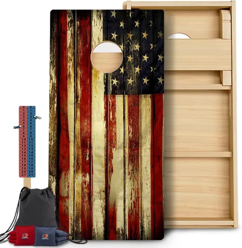 Vista 20 de CornholeGamesUSA Pro - Juego de tablas de Cornhole Fabricado en Estados Unidos Abedul báltico 3/4 Sin rebote Patas triples gruesas Dos 1