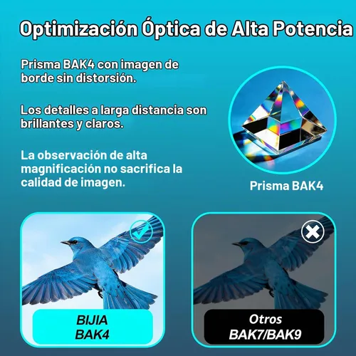 Vista 4 de BIJIA Telescopio monocular ED de 12 x 52 con trípode y adaptador de teléfono, prisma BAK4, lente totalmente multicapa, alcance impermeable de alta