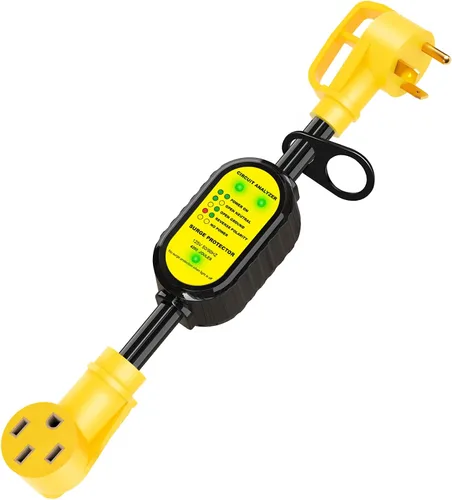Vista 11 de EyGde Adaptador de 50 amperios a 15 amperios 110 RV – Adaptador de corriente patentado 4200J con protector de sobretensiones – Analizador