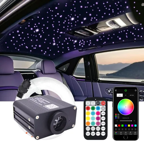 Vista 8 de Twinkle Starlight - Kit de luces LED de estrella para techo, RGBW, Bluetooth, control de aplicación, modo de música, luces de fibra óptica