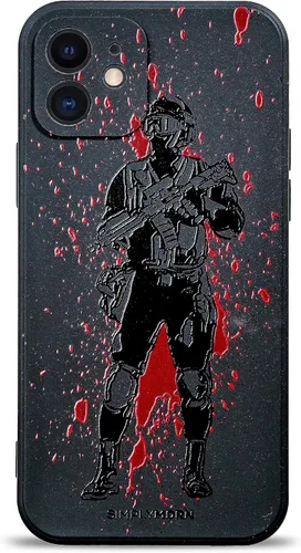Vista 78 de SIMPLYMDRN Funda delgada para iPhone 12 Pro Max, diseño de guerrero, funda genial para hombres, funda de soldado de combate, delgada y flexible
