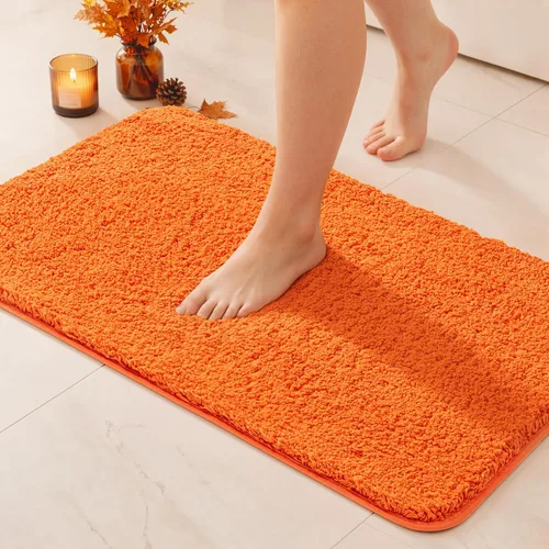 Vista 27 de MIULEE Alfombras de baño negras de microfibra suave y pequeña, 16 x 24