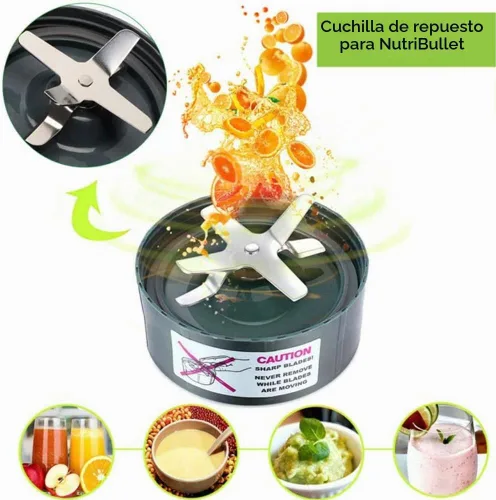 Vista 2 de Piezas de repuesto para NutriBullet, 2 tazas, hoja extractora, 2 tapas resellables, 2 juntas, 2 engranajes, 3 almohadillas de choque, anillo