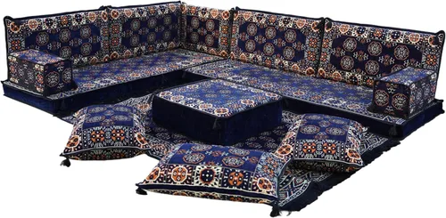 Vista 21 de arabicsofa Juego de Sofá Majlis Árabe de Esquina en Forma de L – Cojín Modular de Piso con Almohadas de Respaldo