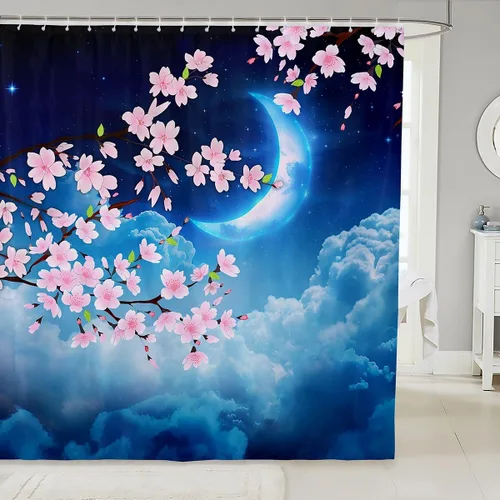 Vista 40 de Castle Fairy Watercolr - Cortina de ducha de tela de carreras de caballos, cortinas de ducha de juego de caballos para baño, cortina de ducha