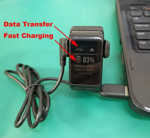 Vista 2 de Cable de 3.93 pies de longitud compatible con Garmin Vivoactive HR Charger, cable de datos síncronos de carga de repuesto compatible con Vivoactive