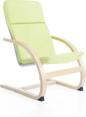 Vista 9 de Guidecraft Kiddie Rocker - Silla de madera acolchada azul para niños pequeños - Muebles para el hogar y la escuela para niños