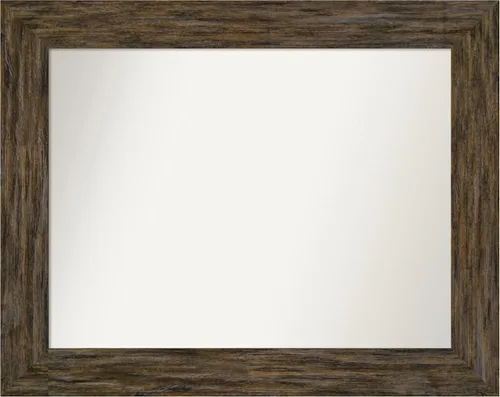 Vista 29 de Amanti Art Espejo personalizado, espejo de baño marrón Fencepost, espejo de pared o espejo de tocador de baño sobre el fregadero (27 x 27 pulgadas)