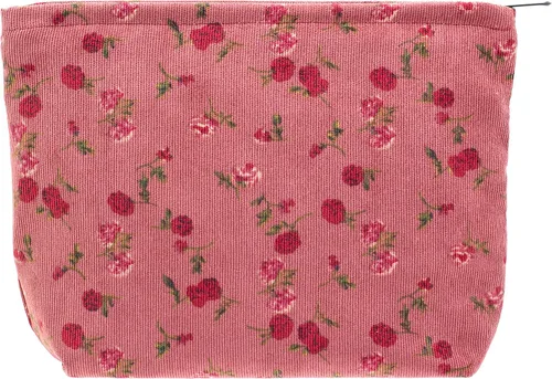 Vista 55 de Pazimiik Bolsa de maquillaje floral, grande, de algodón, con cremallera para bolsa de viaje, organizador de maquillaje de lona para mujeres