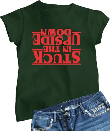 Vista 10 de Go All Out Camiseta para mujer Stuck in The Upside Down