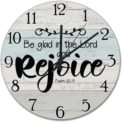 Vista 23 de Trust in the Lord With All Your Heart - Reloj de pared con versículo bíblico – Arte de cita religiosa de madera cristiana inspiradora – Madera