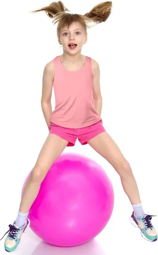 Vista 6 de Camiseta sin mangas de 3 piezas para niñas, con espalda cruzada, para bailar, gimnasia, ropa de baile
