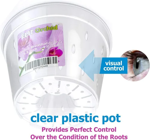 Vista 4 de Maceta para orquídeas con orificios, para interiores, de plástico transparente