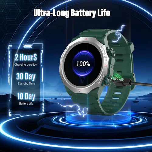 Vista 7 de Relojes inteligentes militares para hombres (respuesta/hacer llamadas), reloj de fitness HD de 1.39 pulgadas, monitor de sueño de frecuencia