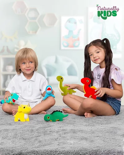 Vista 6 de Naturally KIDS Mochila de dinosaurio pequeña y mini juego de juguetes de peluche de dinosaurio