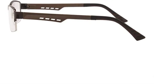 Vista 7 de LOOVIT titanio medio borde gafas marco óptico de metal rectangular con bisagras de resorte para hombres y mujeres