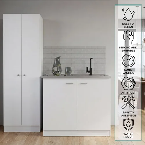 Vista 5 de Tuhome Furniture Belmont - Juego de cocina (2 piezas), color blanco
