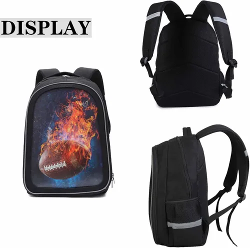 Vista 6 de CSWMZQZY Mochila de fútbol americano para niños, bolsa escolar de 17 pulgadas reemplazable para niños de 8 a 12 años, regalo para el inicio