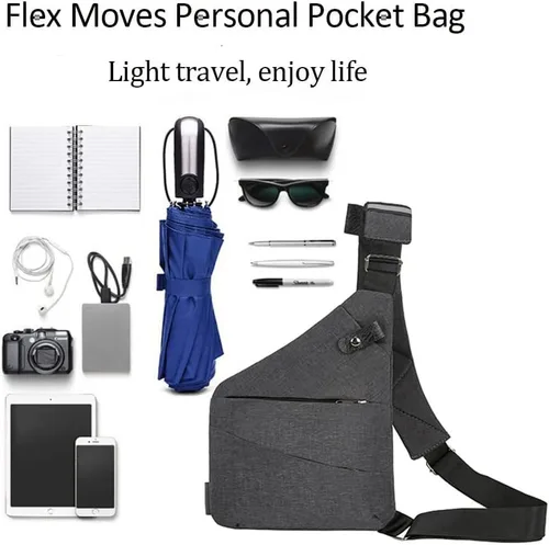 Vista 5 de Habysedu North Carry - Bolsa delgada Valcen de bolsillo personal para viajes, bolsa cruzada antirrobo para mujeres y hombres, Negro -, Mochilas