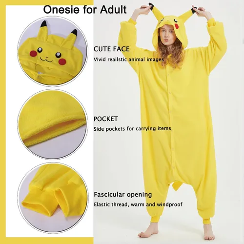 Vista 6 de SWEETXIN Adult Kid Unisex Onesie Pajamas Halloween Christmas Sleepwear Jumpsuit Cosplay Costume Suit for Women and Men