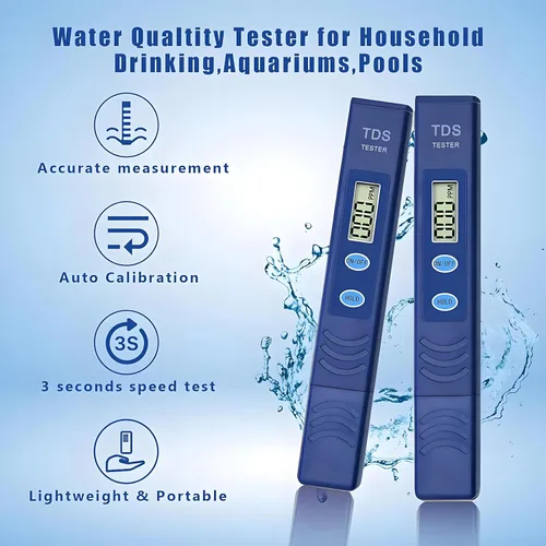 Vista 4 de TDS Medidor digital de agua para agua potable Digital TDS meter with titanium probe for drinking water, aquariums, RO systems and everyday water
