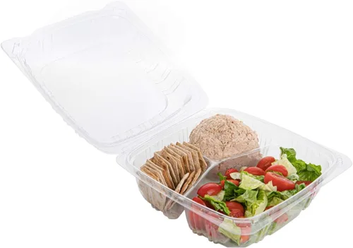 Vista 11 de Recipientes de postre (paquete de 25 – 6 x 6 x 3) contenedores de plástico desechables para alimentos, contenedor de alimentos transparente