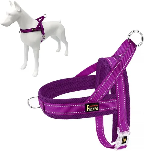 Vista 10 de Plutus Pet - Arnés antitirones para cachorros y perros pequeños, acolchado de malla transpirable Adjustable Reflective with Handle, Escape Proof