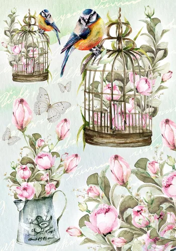 Vista 30 de Papel de arroz para decoupage A4, papel vintage para decoupage, papel vintage (Highland de Navidad - 2 hojas)