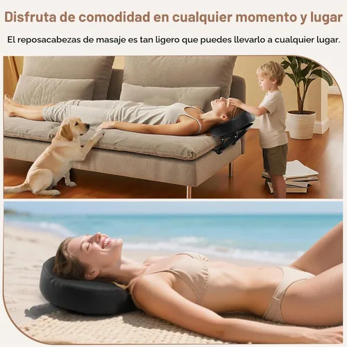 Vista 8 de Mesa de masaje ajustable universal para la cara y reposacabezas Negro