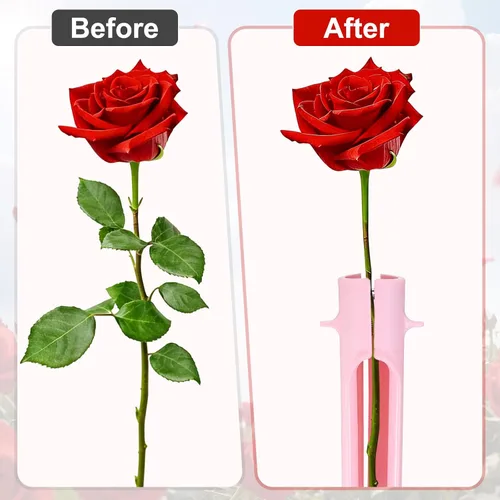 Vista 5 de M METERXITY Paquete de 1 herramienta peladora de espinas de rosas, pelador de espinas de hojas de tallo de rosa de metal para ramos, ramas