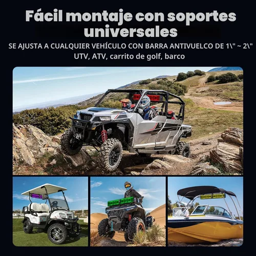 Vista 5 de Ehaho Barra de sonido UTV de 34 pulgadas con subwoofer, barra de sonido SXS de 8 altavoces con Bluetooth e iluminación RGB, altavoces impermeables