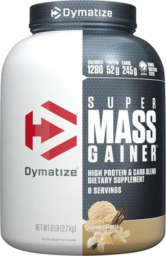 Vista 11 de Dymatize Super Mass Gainer Proteína en Polvo, 1290 Calorías y 52g de Proteína, Se Mezcla Fácilmente, Sabor Delicioso, Guijarros Afrutados, 6 Libras