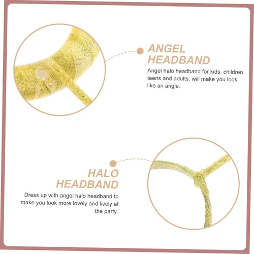Vista 7 de SOIMISS 2pcs Angel Diadema Tela Cosplay Fijación Clip Dorado
