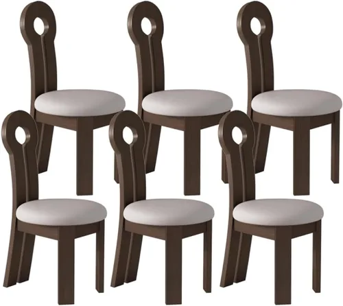 Vista 74 de YVYKFZD Dining Chairs Set, Solid Wood Dining Room Chair, Upholstered Kitchen Chairs, Unique Key-Shaped Living Room Chair, for Offices Bedroom Study