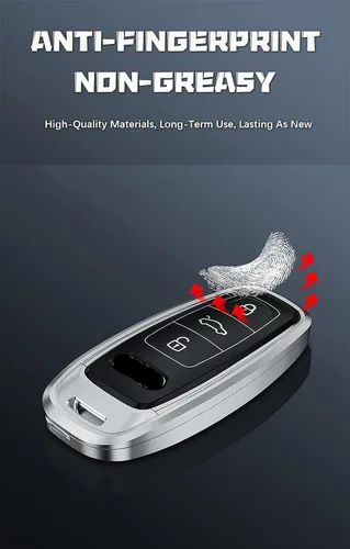 Vista 5 de ontto Carcasa ligera y duradera para llave de automóvil, funda de metal para llave de automóvil, protector de llave de resina compatible con Audi A3