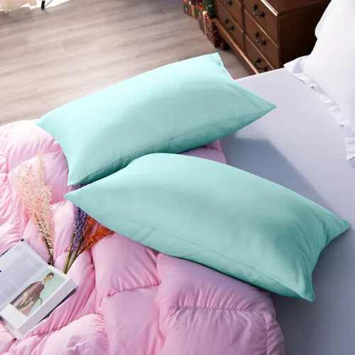 Vista 6 de NTBAY Fundas de Almohada de Algodón Egipcio Queen - Juego de 2, Fundas de Almohada de Algodón de 500 Hilos - Fundas de Almohada Suaves
