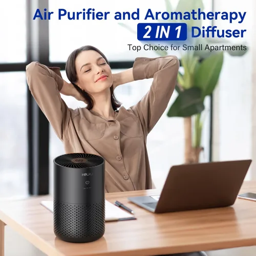 Vista 3 de Purificadores de aire para dormitorio del hogar, purificador de aire True HEPA H13 con esponja de fragancia para un mejor sueño, polen, humo, polvo