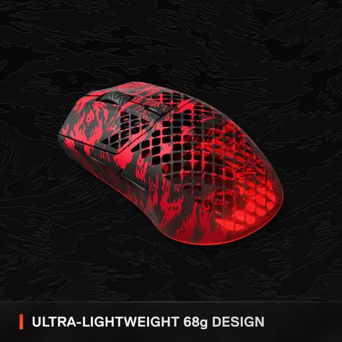 Vista 3 de SteelSeries Aerox 3 Wireless: Faze Clan Edition - Ratón Holey RGB para juegos - Sensor óptico TrueMove Air de 18K DPI - Diseño ultraligero