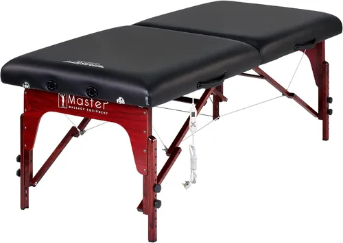 Vista 6 de Montclair ThermaTop™ Master Massage Mesa de masaje portátil de 31 pulgadas con espuma viscoelástica, paneles de reiki y cables Shiatsu