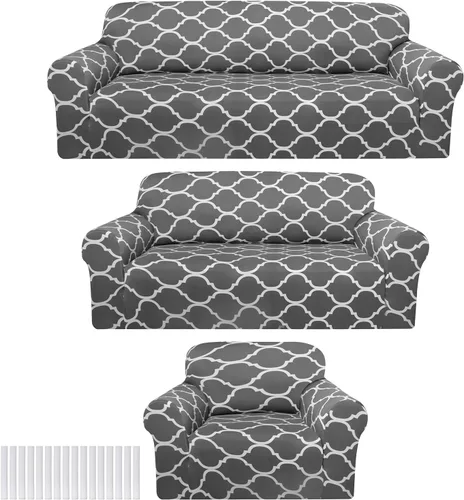Vista 10 de Peryiter Juego de 1 funda de sofá gris oscuro para sala de estar, fundas de muebles para sofá y sofás, funda de sofá biplaza o sillón, protector