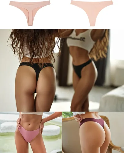 Vista 2 de ROSYCORAL Paquete de 10 tangas sin costuras para mujer, transpirables, de tiro bajo, invisibles, hipster, tanga, invisibles, tallas XS-XL