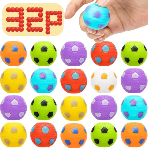 Vista 7 de AZEN 24 piezas de recuerdos de fiesta de fútbol para niños 4-8 8-12, mini spinners de fútbol con juguetes de pelota, rellenos de bolsas de regalo