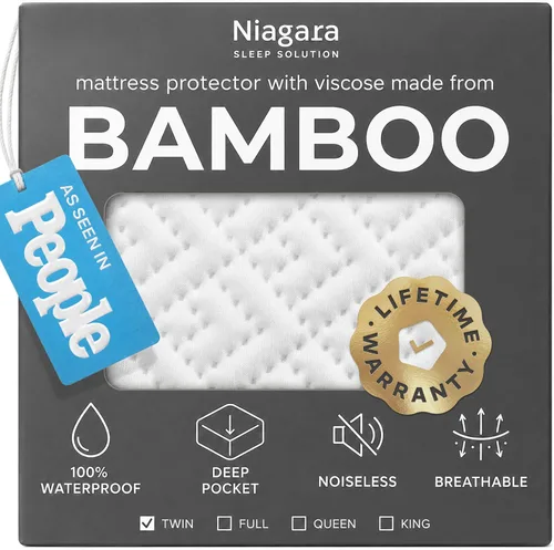 Vista 8 de Protector de colchón individual 100% impermeable, protección de 360 grados contra derrames, manchas y accidentes para padres y dueños de mascotas