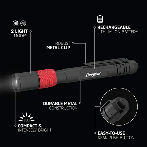 Vista 6 de Energizer TacR-1000 Linterna táctica LED (paquete de 1) X400 recargable pluma luz