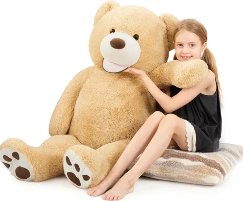 Vista 16 de MorisMos Oso de Peluche Gigante, Oso de 39 Pulgadas, Animales de Peluche Grandes con Huellas Grandes, Osos de Peluche de Regalo para Niños