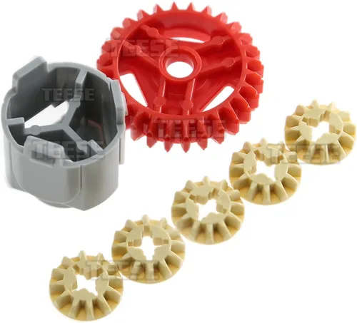 Vista 5 de TEESE Kit de caja de cambios diferencial, compatible con piezas técnicas, para bloques STEM-MOC-EV3-Project-Track-Car Bulk(color aleatorio)