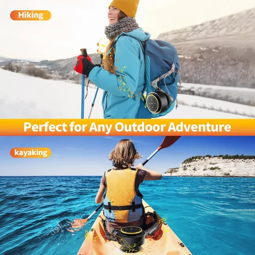 Vista 5 de Altavoz de ducha Bluetooth con mosquetón, altavoces Bluetooth portátiles con ventosa, IP67 impermeable, inalámbrico, flotante, para camping, playa