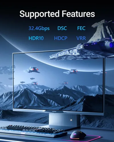 Vista 3 de Cable USB C a DisplayPort 1.4 de 10 pies 8K a 60Hz Thunderbolt 3/4