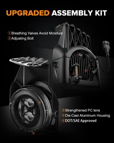 Vista 5 de Nueva versión de luces antiniebla LED ensambladas Compatibles con modelos GMC Sierra 1500/2500/3500 2003-2006 y 2007 Sierra Classic; lámparas