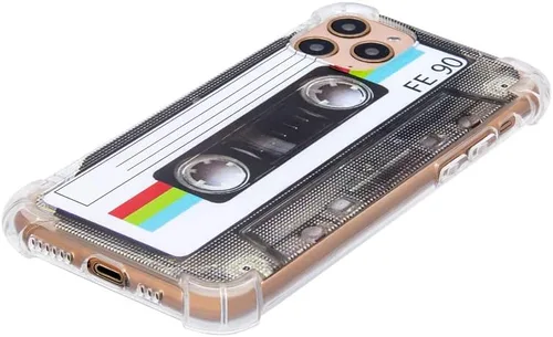 Vista 3 de FAteam - Funda para iPhone 11 Pro, acabado mate, resistente, suave, con esquinas reforzadas, TPU suave, parachoques retro, funda compatible